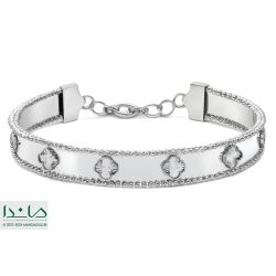 دستبند النگویی ونکلیف نقره ای