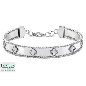 دستبند النگویی ونکلیف نقره ای