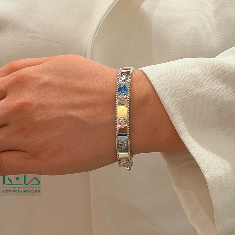 دستبند النگویی ونکلیف نقره ای - مدل دستبند النگویی ونکلیف نقره ای - مدل