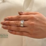 انگشتر ونکلیف تراش نقره ای - مدل