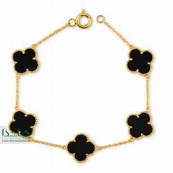 دستبند ونکلیف مشکی پنج گل