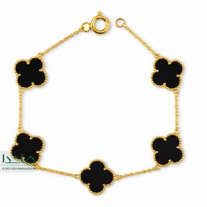 دستبند ونکلیف مشکی پنج گل