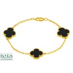 دستبند ونکلیف مشکی سه گل