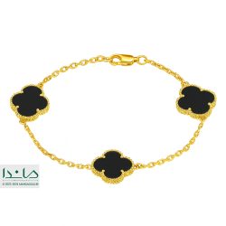 دستبند ونکلیف مشکی سه گل