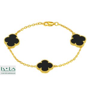 دستبند ونکلیف مشکی سه گل