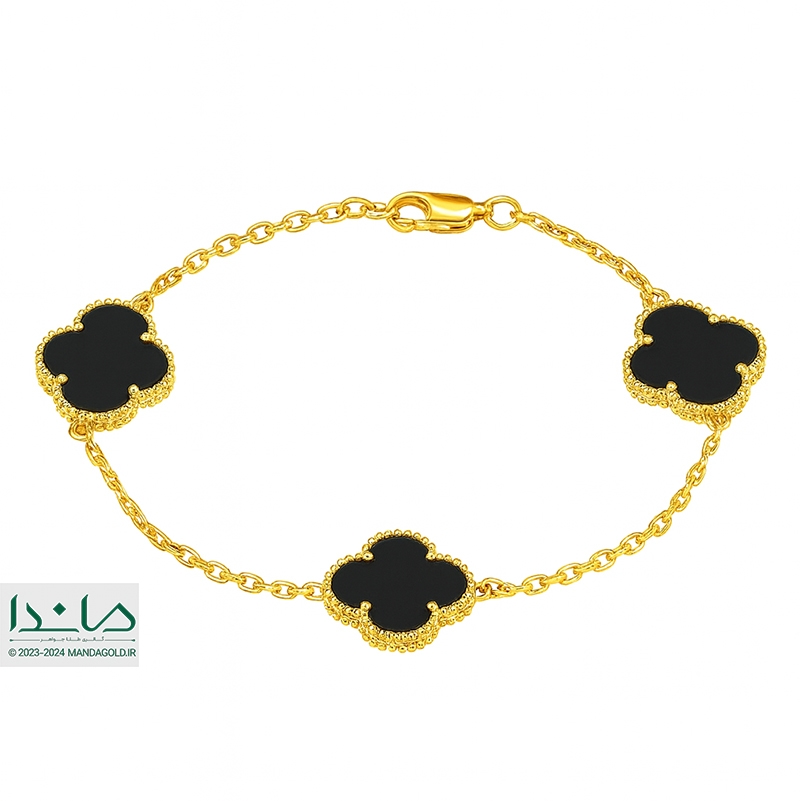 دستبند ونکلیف مشکی سه گل دستبند ونکلیف مشکی سه گل