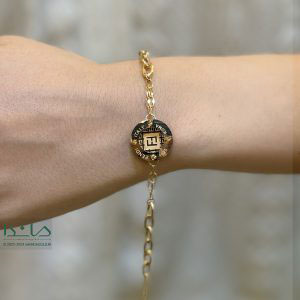 دستبند پلاک دار فندی