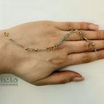 دستبند طلا رولو دورنگ چهار حلقه