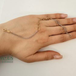 دستبند طلا رولو دورنگ وسط گوارسه