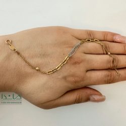 دستبند طلا وسط سفید