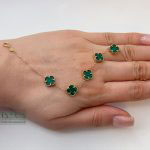 دستبند ونکلیف 5 گل سبز مالاکیت