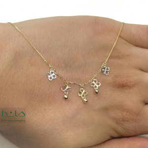 گردنبند تراش 4 گل - کد 03