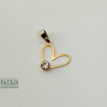 آویز قلب تک نگین - طرح شماره 1