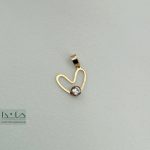 آویز قلب تک نگین - طرح شماره 2