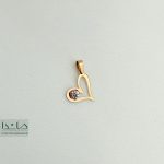 آویز قلب تک نگین - طرح شماره 4