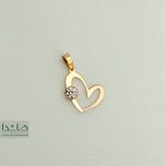 آویز قلب تک نگین - طرح شماره 5