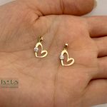 آویز قلب تک نگین - طرح شماره 5 - نمای روی دست