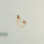 آویز قلب تک نگین - طرح شماره 6