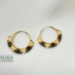 گوشواره طلا حلقه ای میوکی دو رنگ