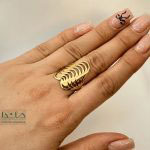 انگشتر طلا اسلیمی طرح موج