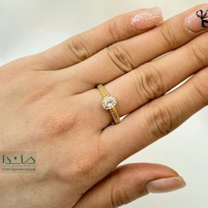 انگشتر طلا طرح جواهر اشک