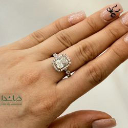 انگشتر طلا طرح جواهر پرنس مربع