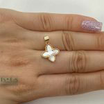 آویز نیمست صدفی گل 4 پر