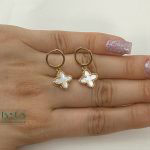 گوشواره نیمست صدفی گل 4 پر