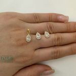 نیمست طلا طرح جواهر یاقوت سفید