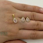 نیمست طلا طرح جواهر یاقوت صورتی