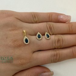 نیمست طلا طرح جواهر یاقوت کبود